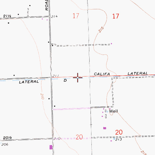 Topographic Map of Califa Lateral D, CA