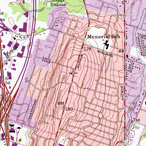 Topographic Map of Christ Lutheran Church, NJ