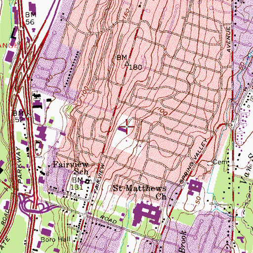 Topographic Map of Visitation Academy, NJ