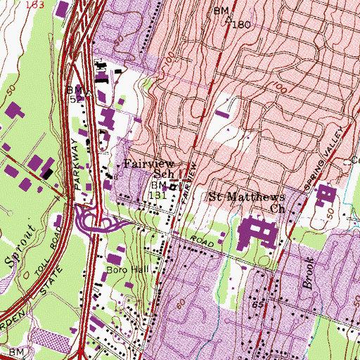 Topographic Map of Yavneh Academy, NJ