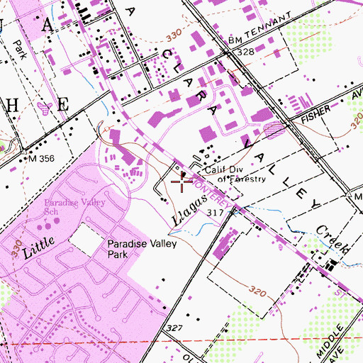 Topographic Map of California Division of Forestry, CA
