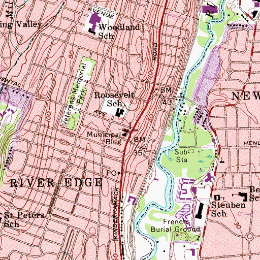 Topographic Map of First Congregational Church, NJ