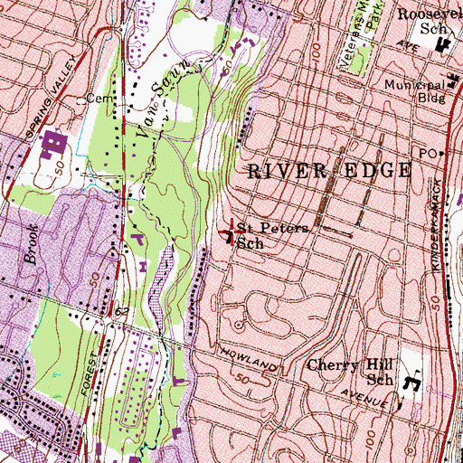 Topographic Map of Saint Peter The Apostle Roman Catholic Church, NJ