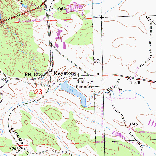 Topographic Map of California Division of Forestry, CA