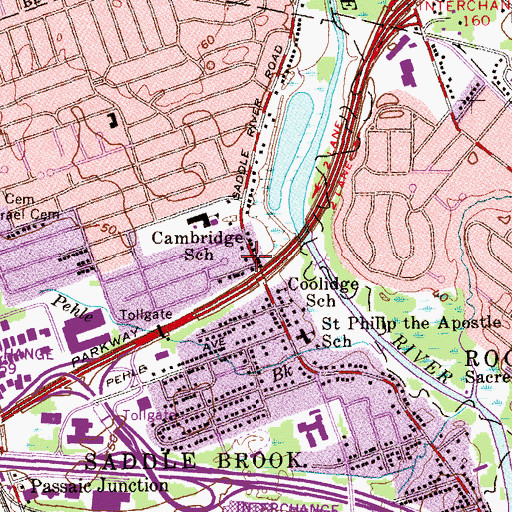 Topographic Map of Church of the Korean Martyrs, NJ