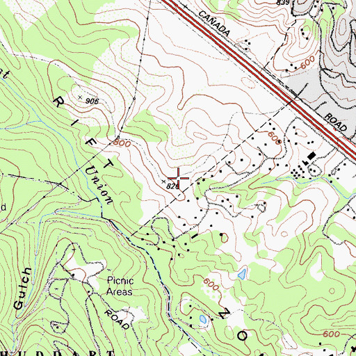 Topographic Map of California Riding and Hiking Trail, CA