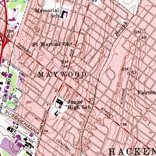 Topographic Map of Crossroads Community Church, NJ
