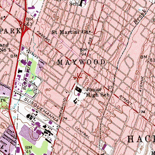 Topographic Map of Lutheran Church of the Redeemer, NJ