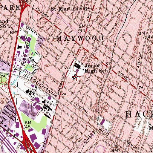 Topographic Map of Our Lady Queen of Peace School (historical), NJ