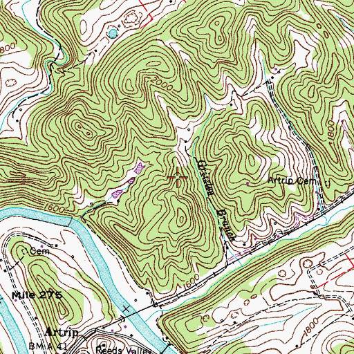 Topographic Map of Head of Linefork (historical), KY