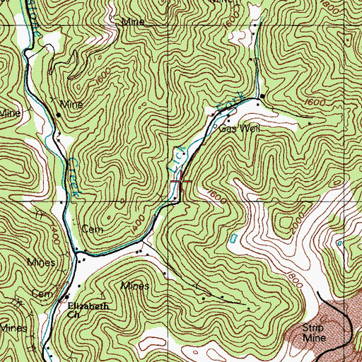 Topographic Map of Horn Post Office (historical), KY