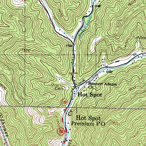 Topographic Map of Hot Spot School (historical), KY