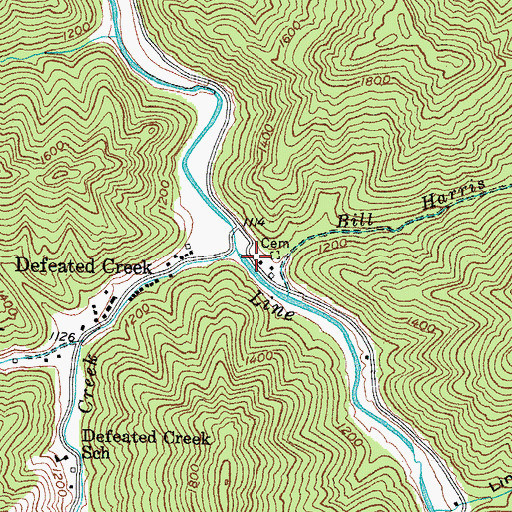 Topographic Map of Hubert (historical), KY