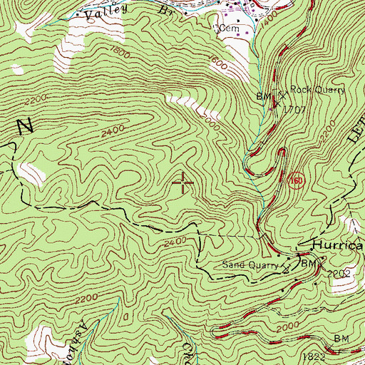 Topographic Map of Hurricane Gap Mountain, KY