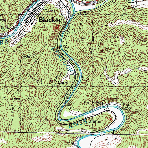 Topographic Map of Indian Bottom (historical), KY