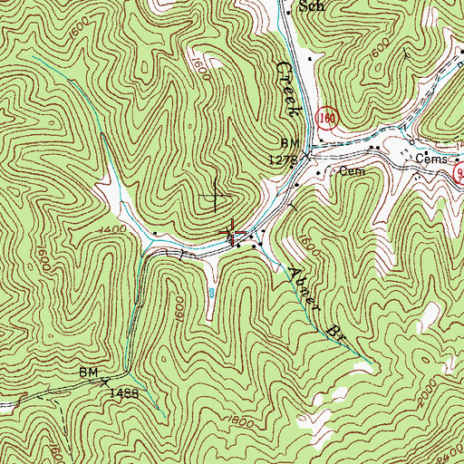 Topographic Map of King Creek Post Office (historical), KY