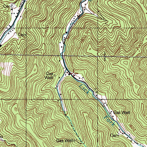 Topographic Map of Lick Fork (historical), KY