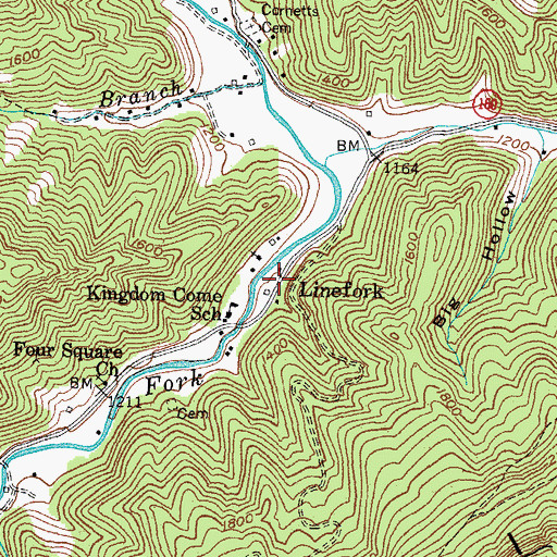 Topographic Map of Line Fork (historical), KY