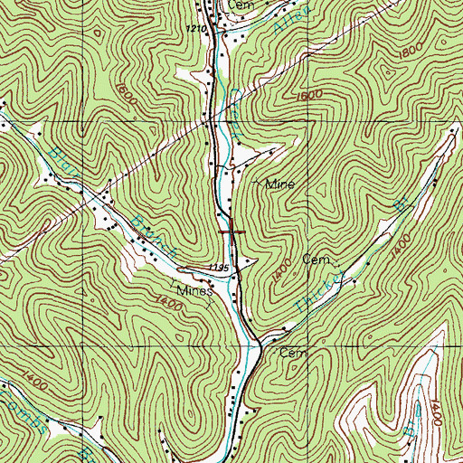 Topographic Map of Lower Crafts Colly School (historical), KY