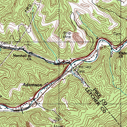 Topographic Map of Marshal Branch School (historical), KY