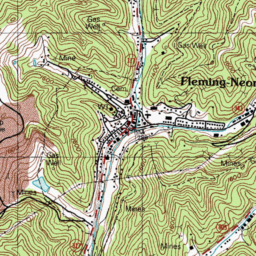 Topographic Map of Neon Post Office (historical), KY