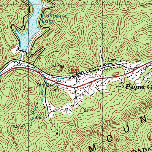 Topographic Map of Payne Gap Church, KY