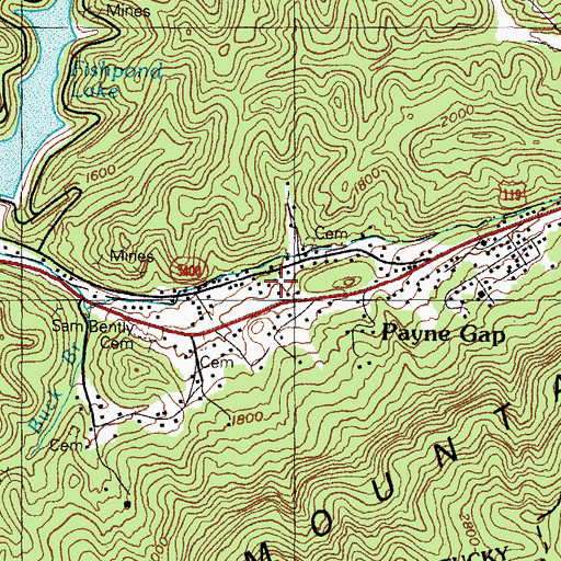Topographic Map of Payne Gap School (historical), KY