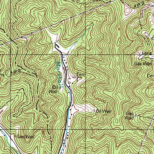 Topographic Map of Pevelton Johnson Cemetery, KY