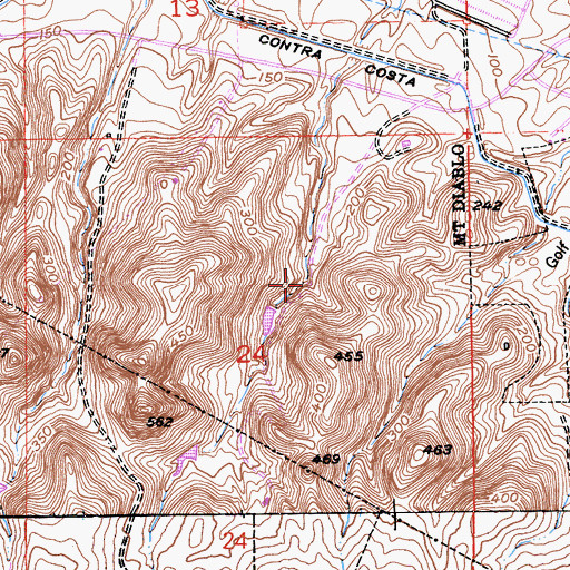 Topographic Map of Camp Stoneman, CA