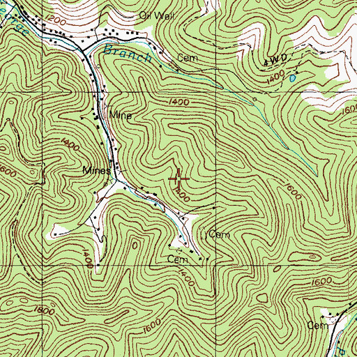 Topographic Map of Salt Creek Post Office (historical), KY