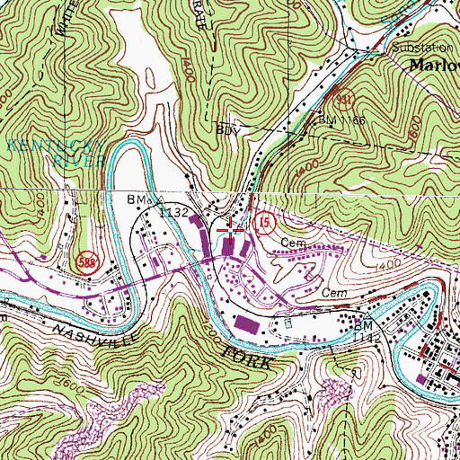 Topographic Map of Sandlick Church, KY