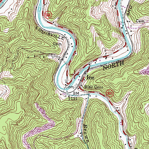 Topographic Map of School Number Nine (historical), KY