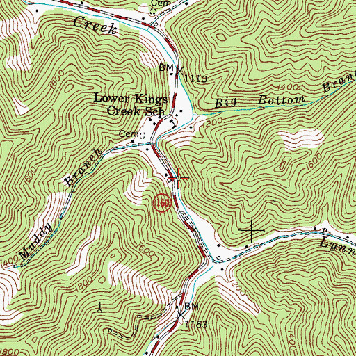 Topographic Map of School Number Nine (historical), KY