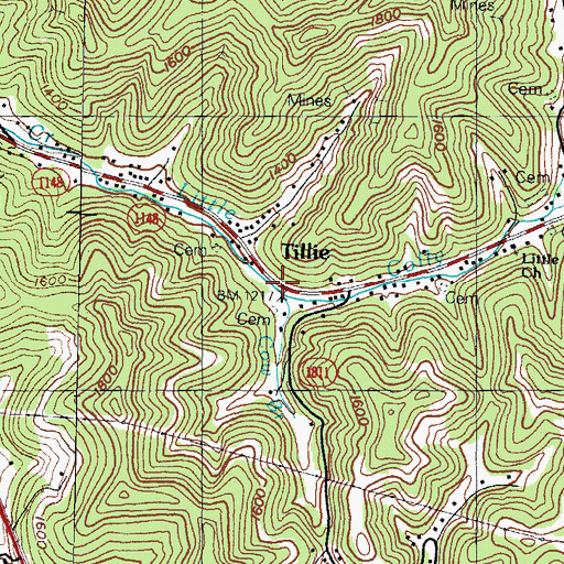 Topographic Map of School Number One (historical), KY