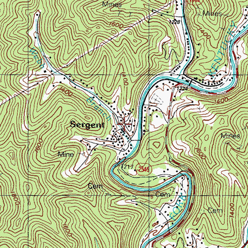 Topographic Map of Sergeant School (historical), KY