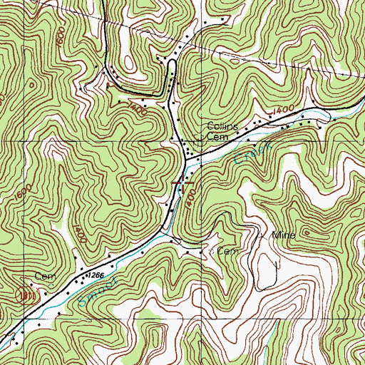 Topographic Map of Smoot Creek (historical), KY