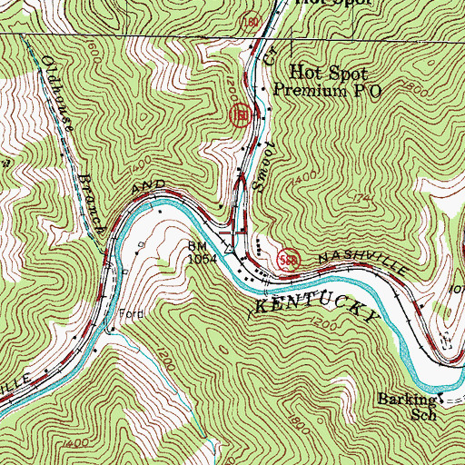 Topographic Map of Smoot Creek Railroad Station (historical), KY