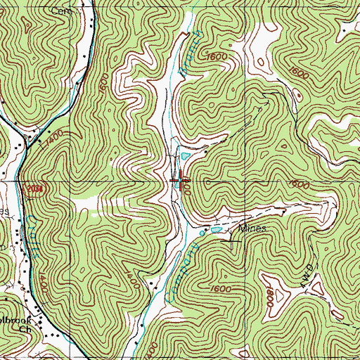 Topographic Map of Snake Valley Lake, KY
