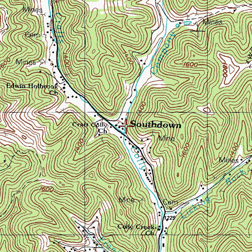 Topographic Map of Southdown Post Office (historical), KY
