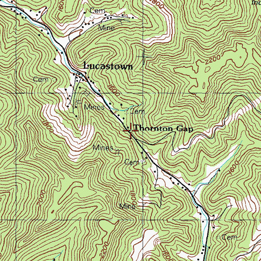 Topographic Map of Thornton Gap School (historical), KY