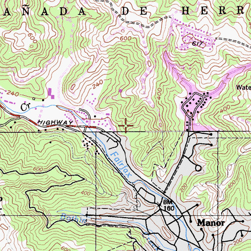 Topographic Map of Caada De Herrera, CA