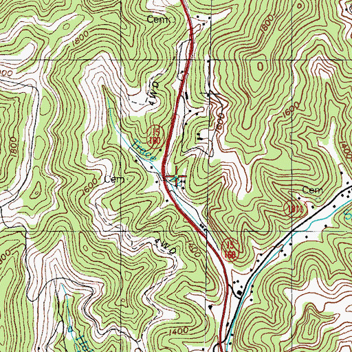 Topographic Map of Veen Post Office (historical), KY