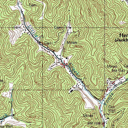 Topographic Map of Baker Post Office (historical), KY