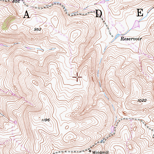 Topographic Map of Caada De Los Vaqueros, CA