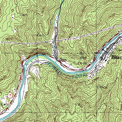 Topographic Map of Blackey Post Office (historical), KY