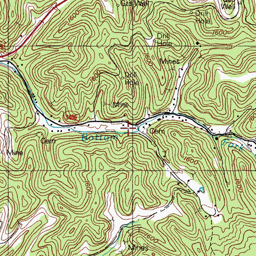 Topographic Map of Bottom Fork (historical), KY