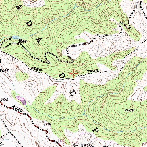 Topographic Map of Caada De Pala, CA