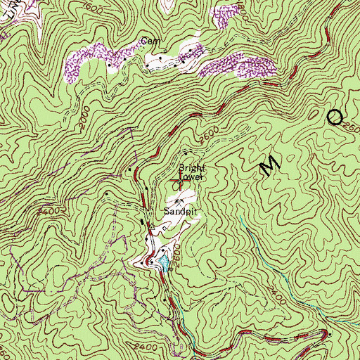 Topographic Map of Bright Tower, KY