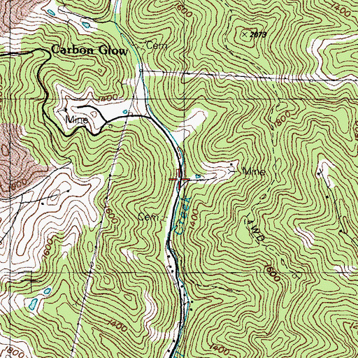 Topographic Map of Carbon Glow School (historical), KY