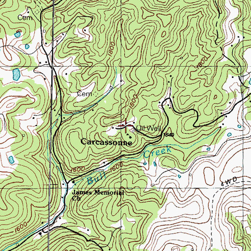 Topographic Map of Careassone Post Office (historical), KY